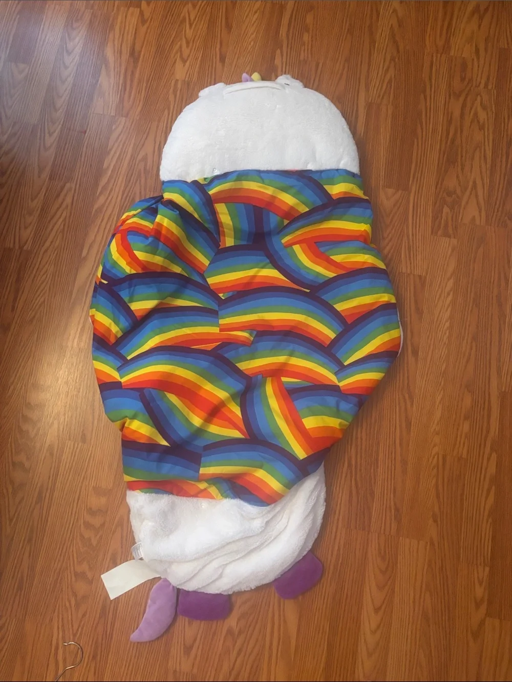Happy Napper- Kids Rainbow Unicorn Sleeping Bag - White & Multi